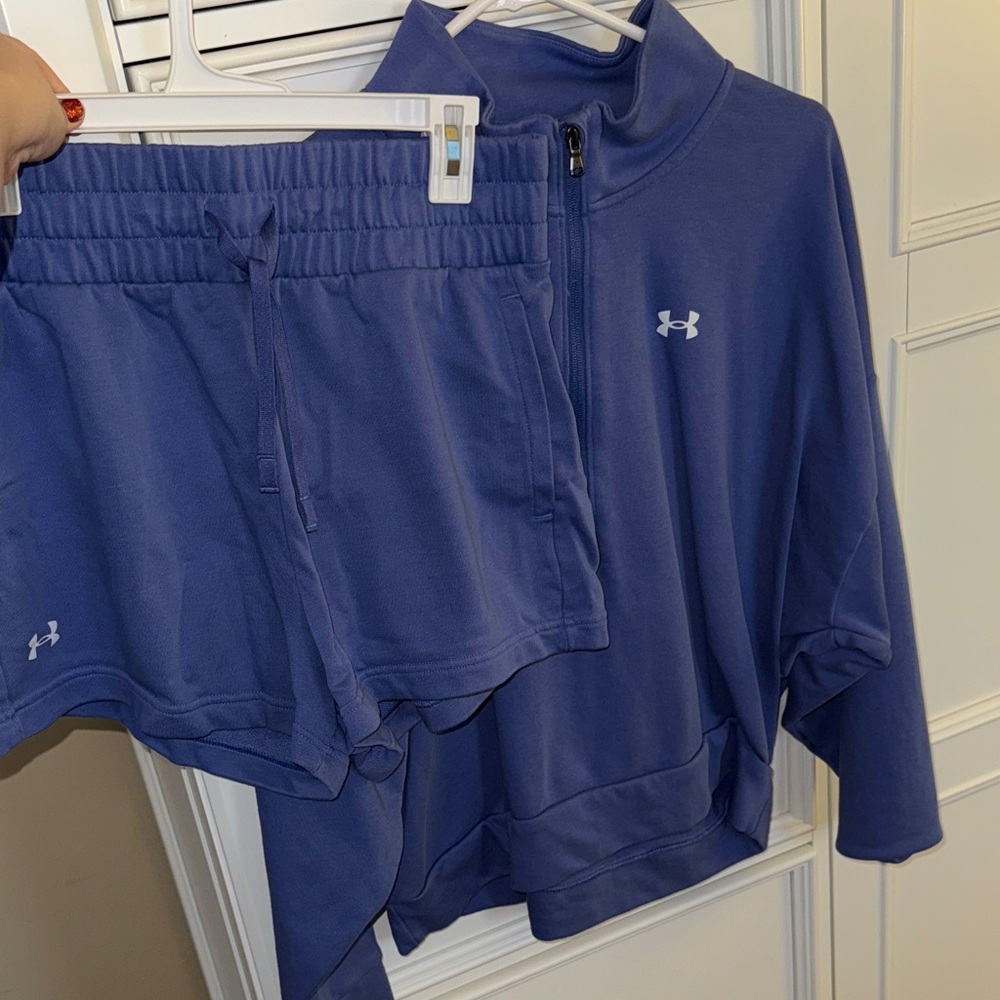 Under Armour Purple Half Zip & Shorts Set L/XL